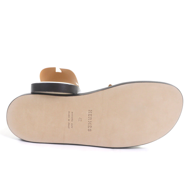 Pristine HERMES Sandals Izmir slide white leather mens 42