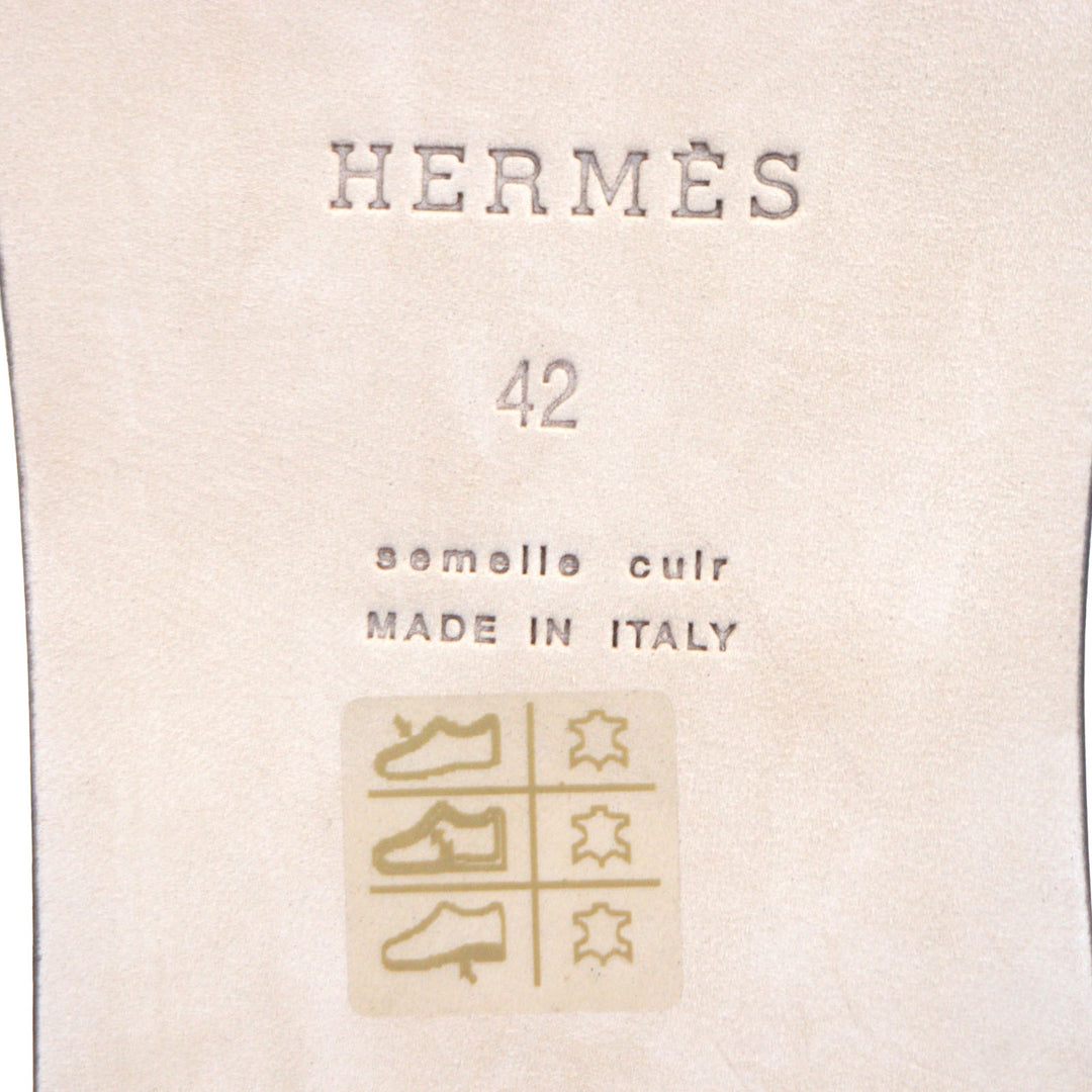 Pristine HERMES Sandals Izmir slide white leather mens 42