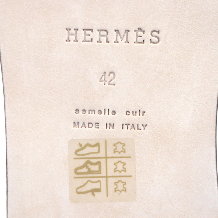 Pristine HERMES Sandals Izmir slide white leather mens 42