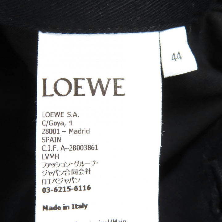 素晴らしい LOEWE カーゴパンツ ロゴ レザーパッチ ブラック コットン メンズ 44 H526Y04WFB