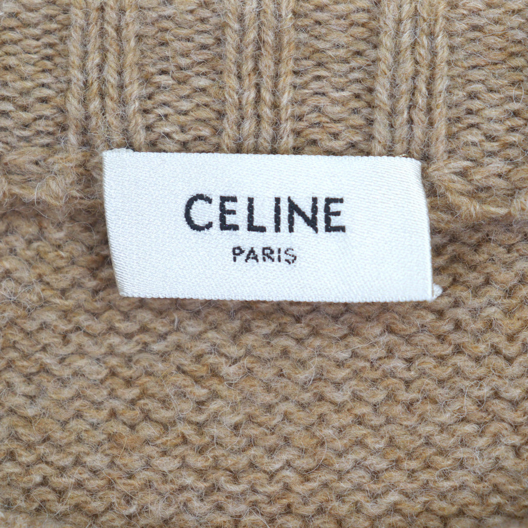 CELINE セーター ライトブラウン ウール メンズ XL 2A681979E 美品