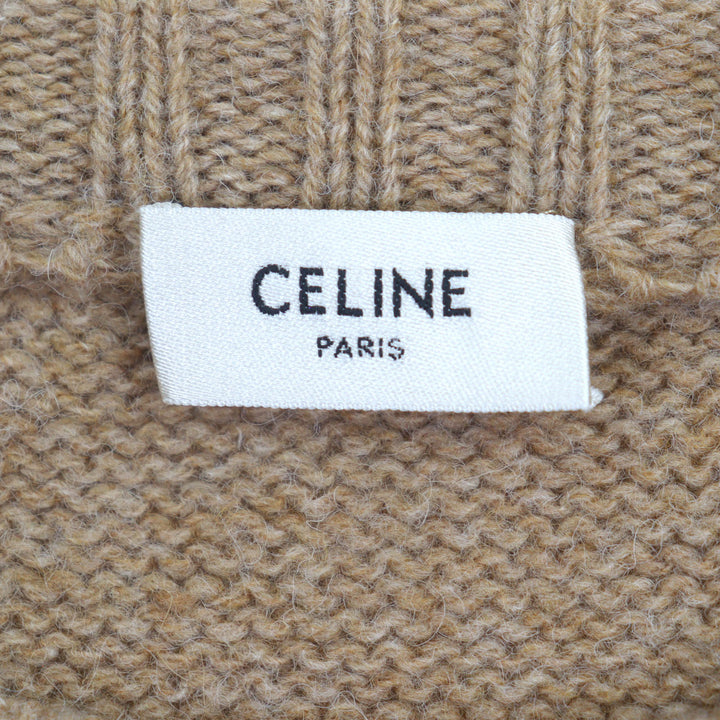 CELINE セーター ライトブラウン ウール メンズ XL 2A681979E 美品