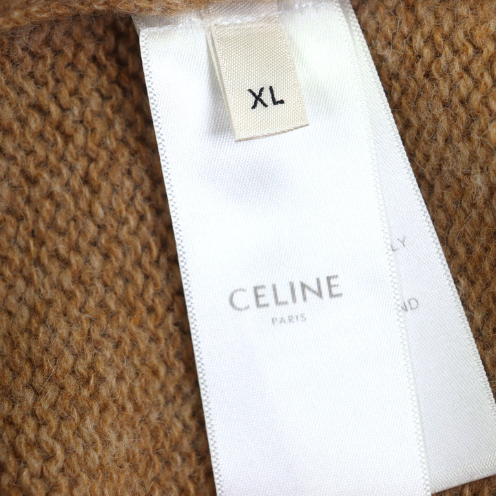CELINE セーター ライトブラウン ウール メンズ XL 2A681979E 美品