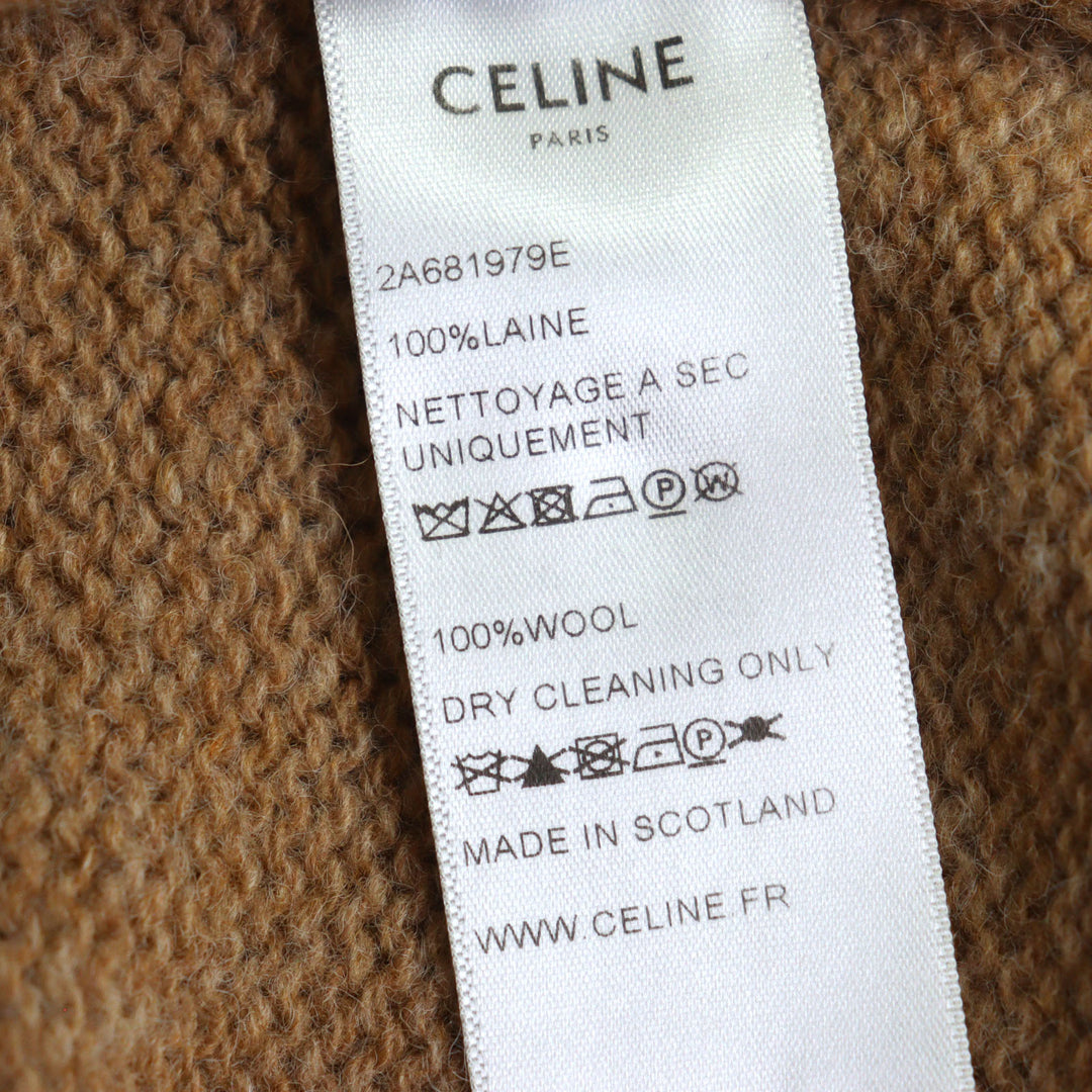CELINE セーター ライトブラウン ウール メンズ XL 2A681979E 美品