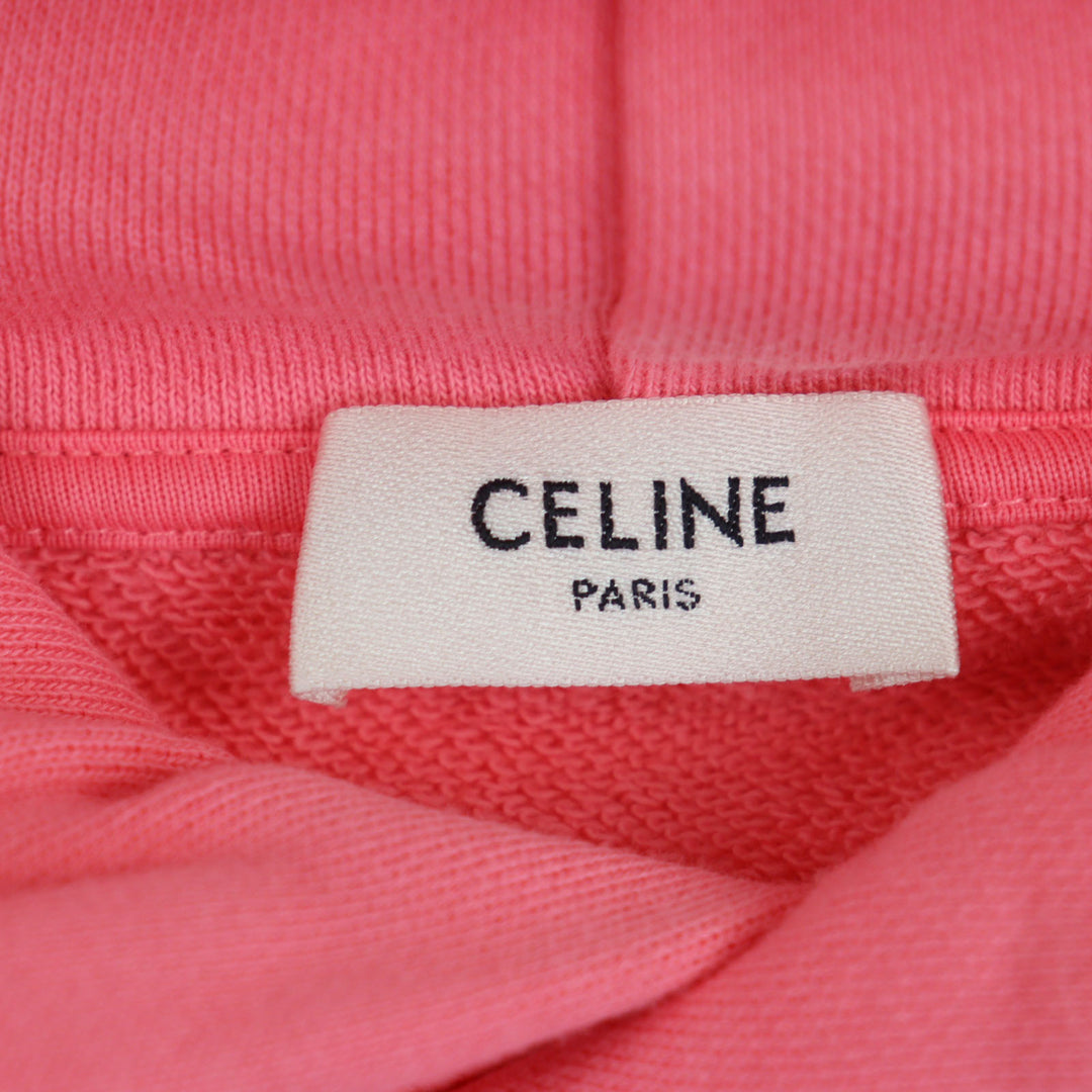 CELINE パーカー ピンク コットン メンズ M 2Y627670Q 美品