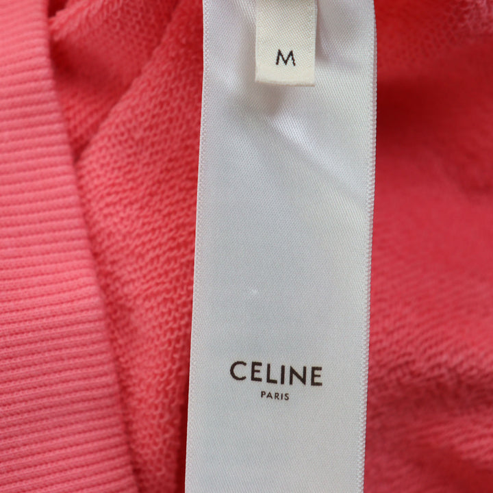 CELINE パーカー ピンク コットン メンズ M 2Y627670Q 美品