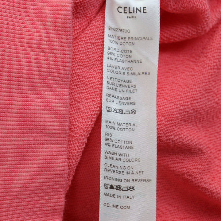CELINE パーカー ピンク コットン メンズ M 2Y627670Q 美品