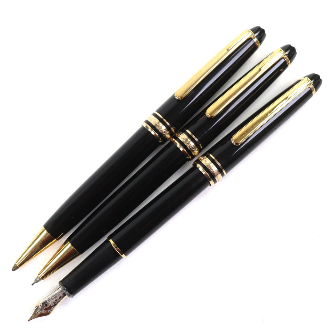 非常に良い MONTBLANC 万年筆 マイスターシュテュック クラシック ブラック ゴールド 14K メンズ