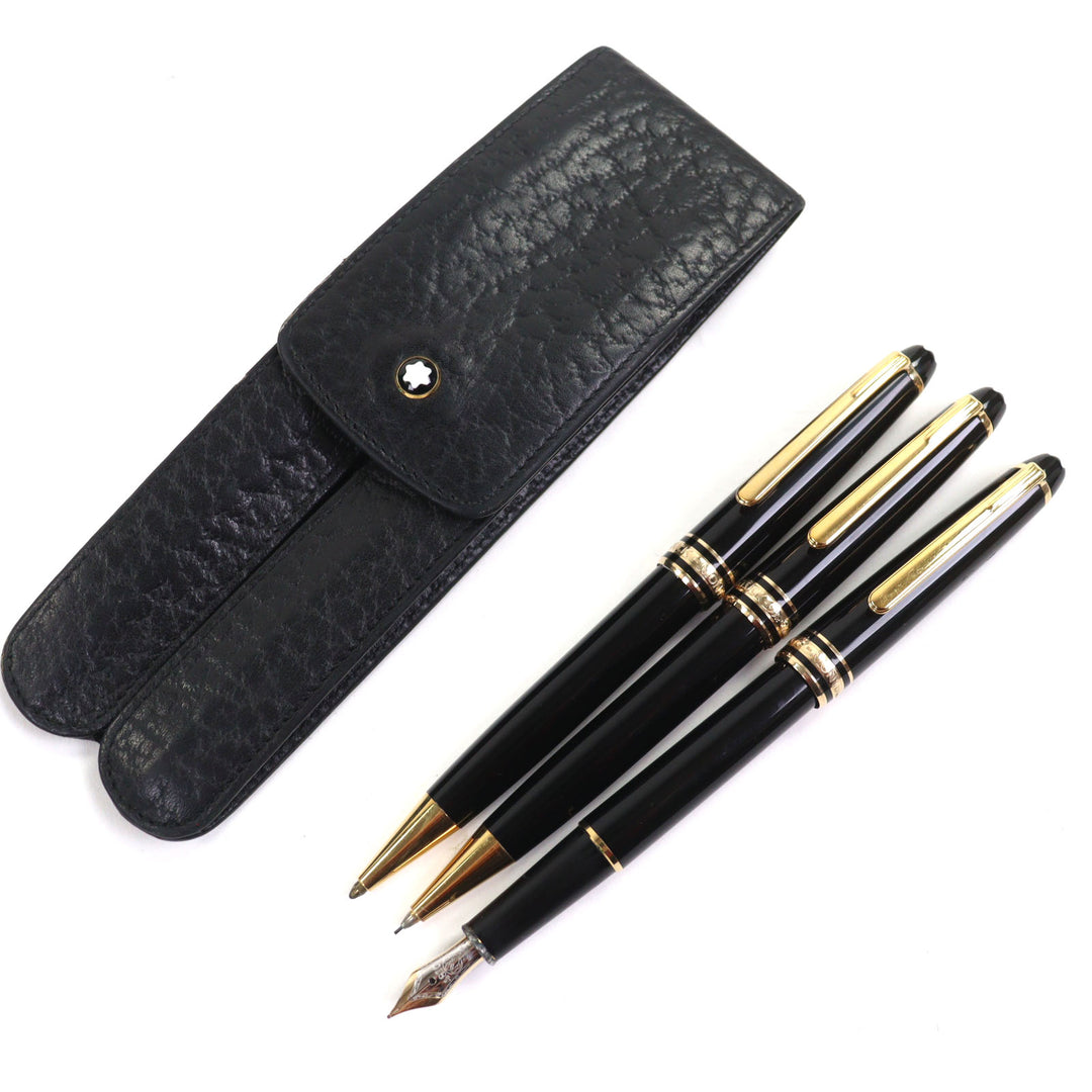 非常に良い MONTBLANC 万年筆 マイスターシュテュック クラシック ブラック ゴールド 14K メンズ