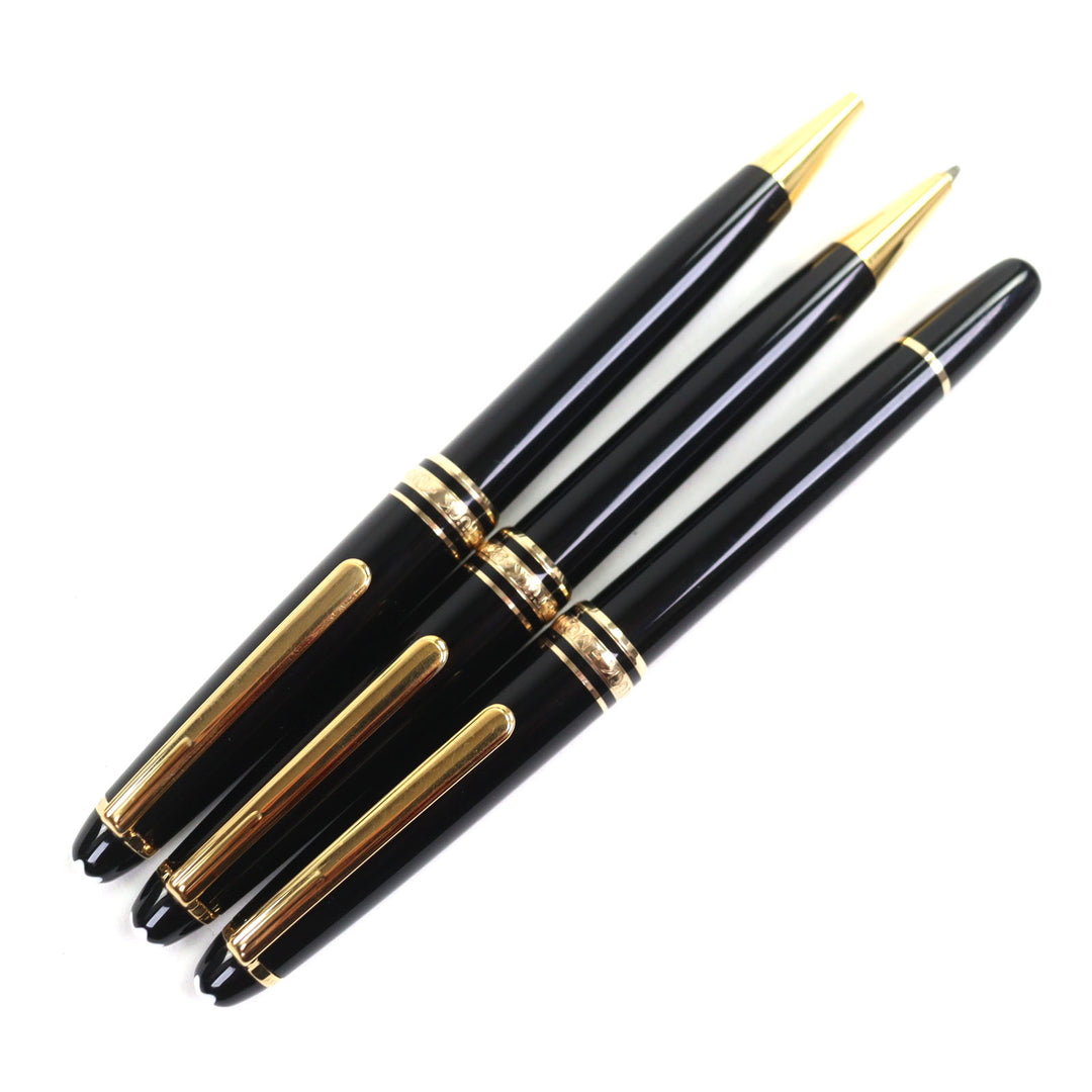 非常に良い MONTBLANC 万年筆 マイスターシュテュック クラシック ブラック ゴールド 14K メンズ