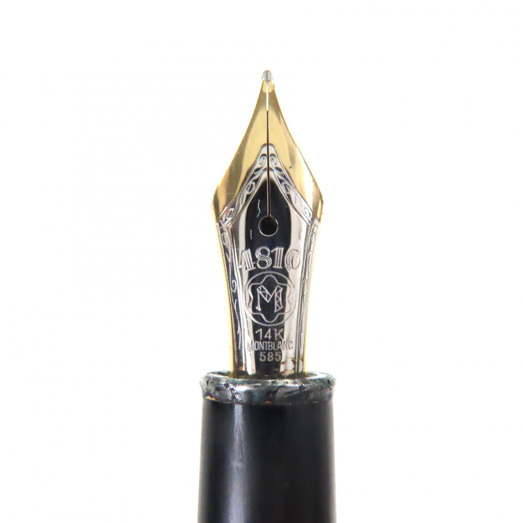非常に良い MONTBLANC 万年筆 マイスターシュテュック クラシック ブラック ゴールド 14K メンズ