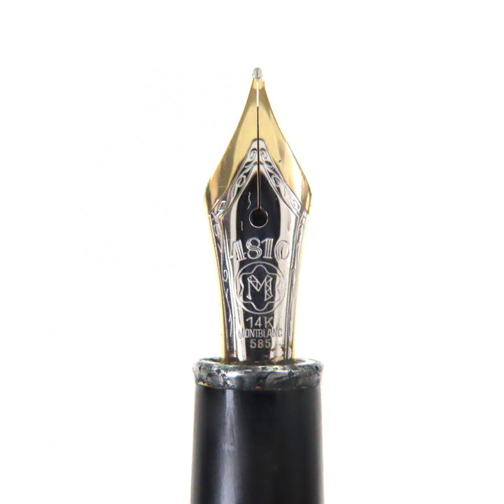 非常に良い MONTBLANC 万年筆 マイスターシュテュック クラシック ブラック ゴールド 14K メンズ