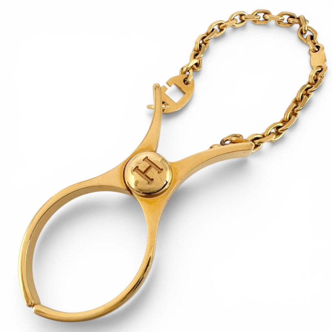 Great HERMES strap FILOU H logo glove holder gold Women
