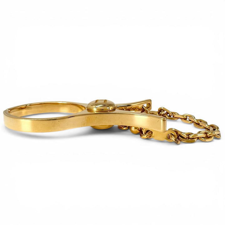 Great HERMES strap FILOU H logo glove holder gold Women