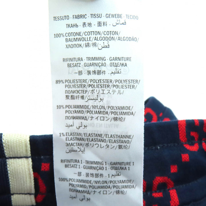 素晴らしい GUCCI パンツ GG ジャカード トラックパンツ スウェットシャツ ネイビー レッド コットン S 496920
