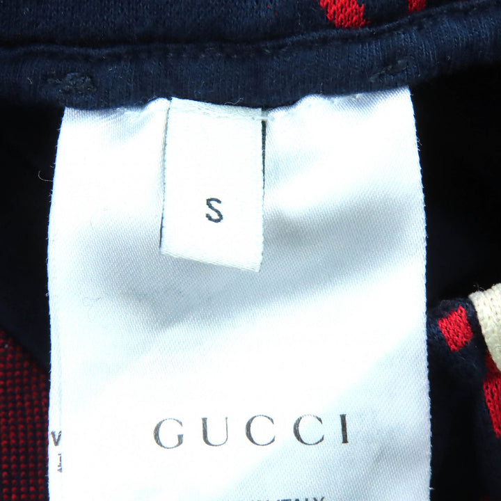 素晴らしい GUCCI パンツ GG ジャカード トラックパンツ スウェットシャツ ネイビー レッド コットン S 496920