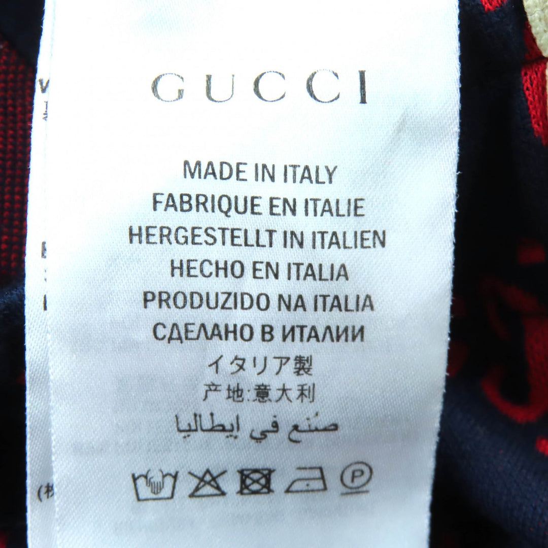 素晴らしい GUCCI パンツ GG ジャカード トラックパンツ スウェットシャツ ネイビー レッド コットン S 496920