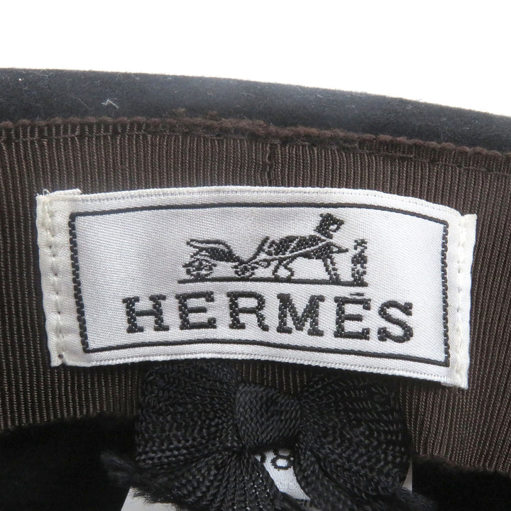 素晴らしいHERMES帽子セリエボタンハットラパンフェルトブラックラパンメンズ58
