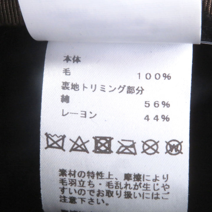 素晴らしいHERMES帽子セリエボタンハットラパンフェルトブラックラパンメンズ58