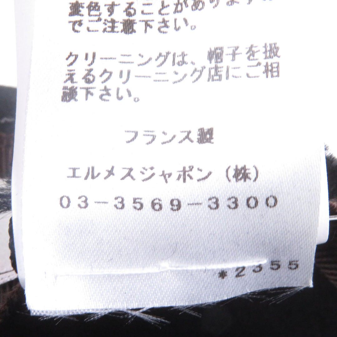 素晴らしいHERMES帽子セリエボタンハットラパンフェルトブラックラパンメンズ58