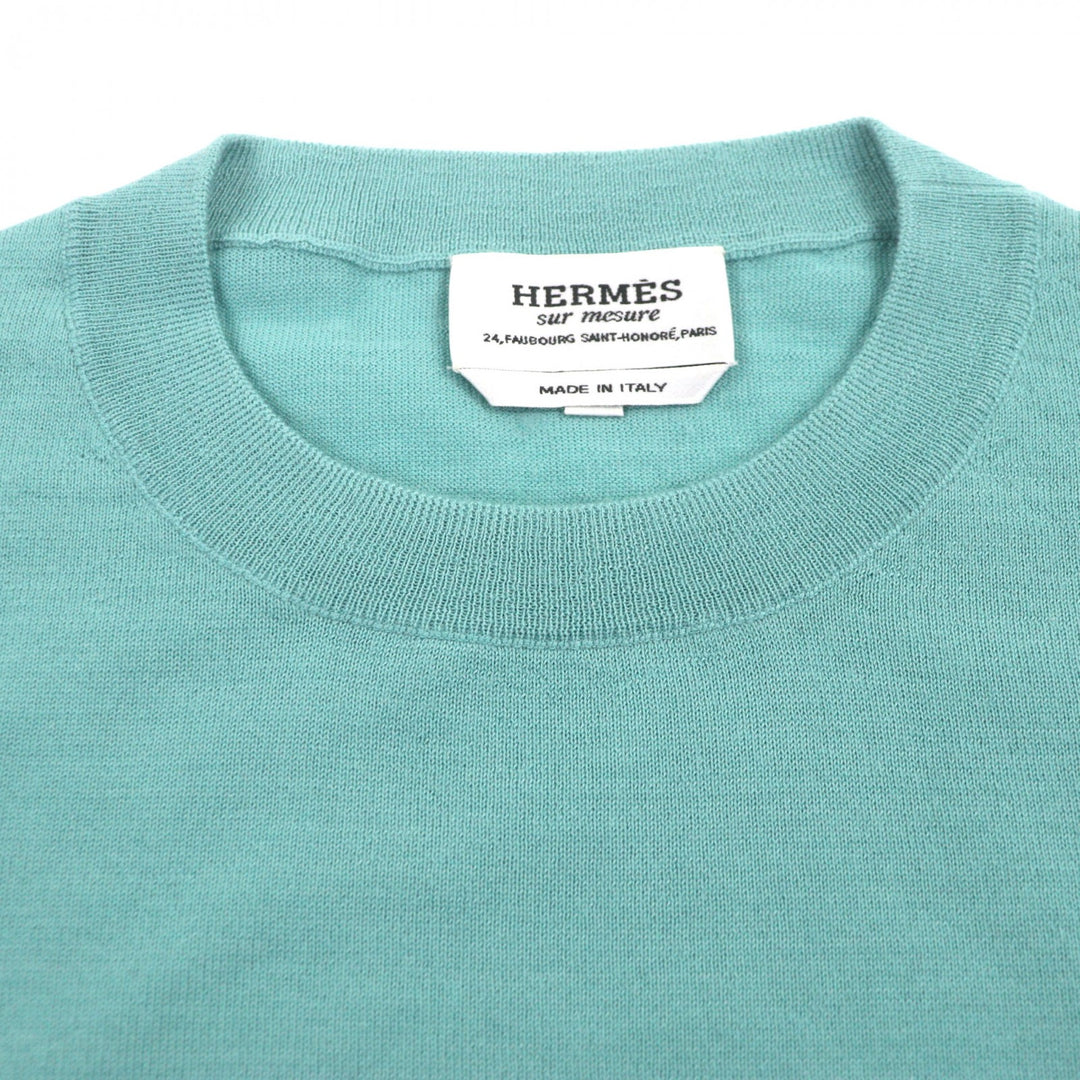 素晴らしいHERMESセーター エメラルドグリーン カシミア メンズ XS