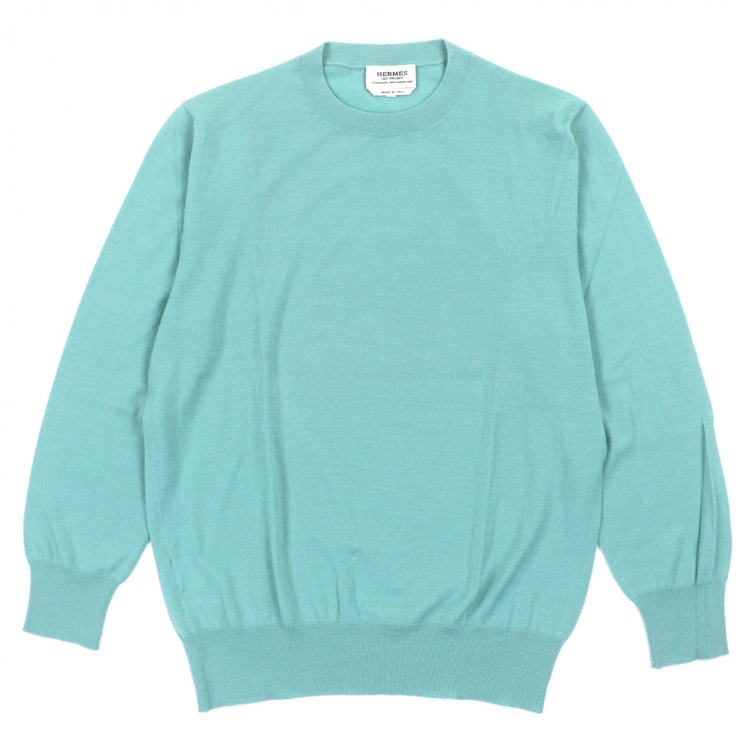 素晴らしいHERMESセーター エメラルドグリーン カシミア メンズ XS