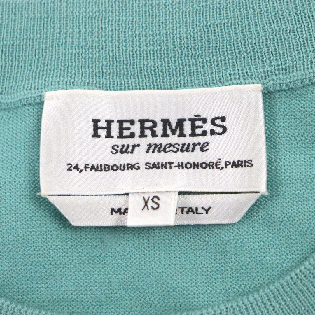 素晴らしいHERMESセーター エメラルドグリーン カシミア メンズ XS
