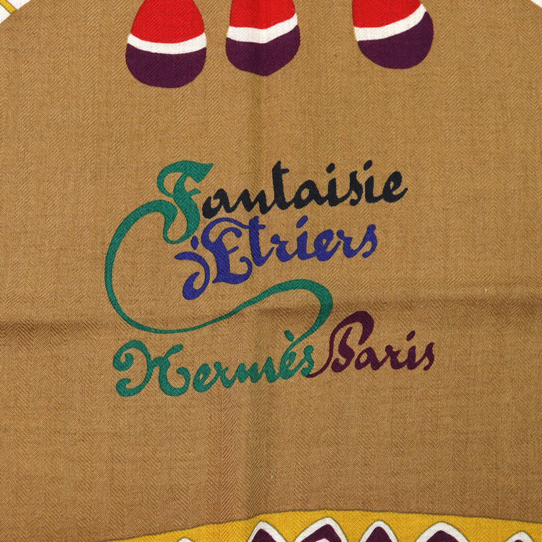 新品 HERMES スカーフ 鐙のファンタジー カレ140 カシミア レディース