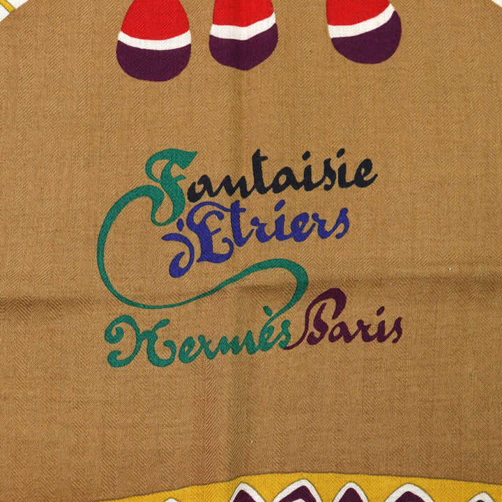 新品 HERMES スカーフ 鐙のファンタジー カレ140 カシミア レディース