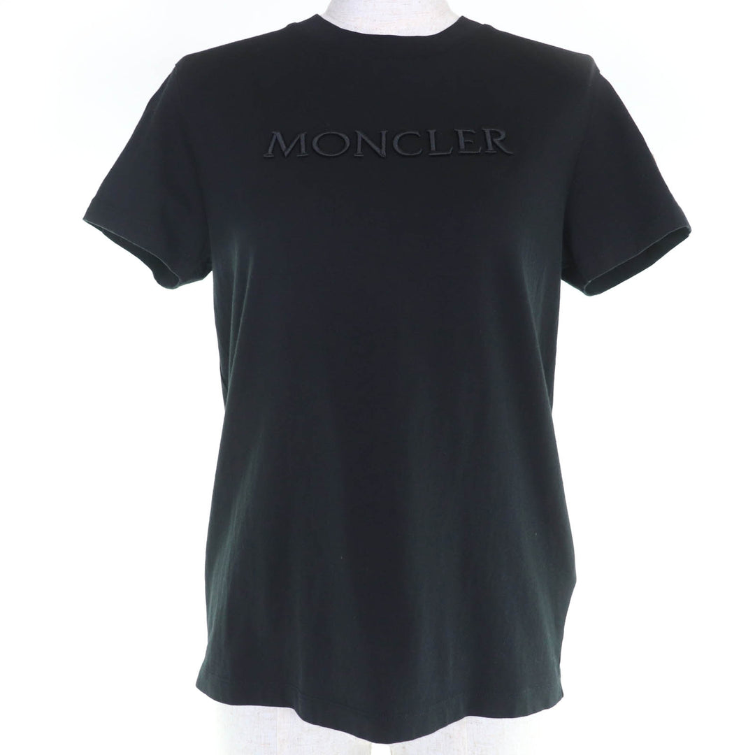 Great MONCLER Short sleeve T-shirt MAGLIA With logo patch black cotton Women XS