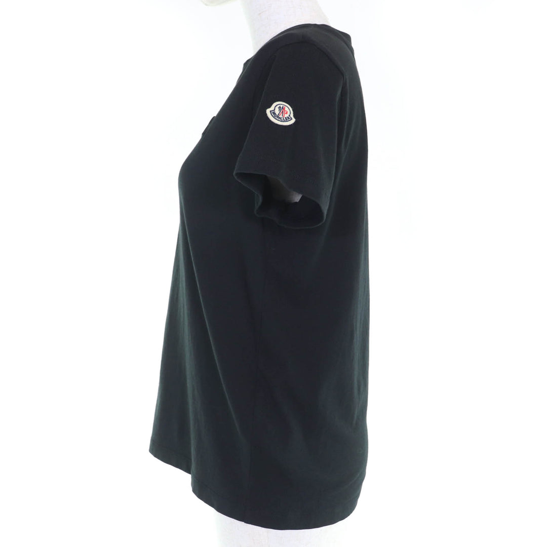 Great MONCLER Short sleeve T-shirt MAGLIA With logo patch black cotton Women XS