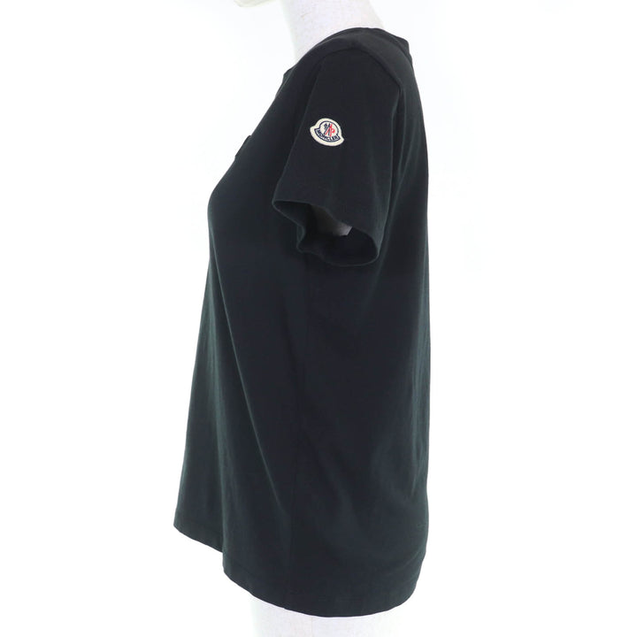 Great MONCLER Short sleeve T-shirt MAGLIA With logo patch black cotton Women XS