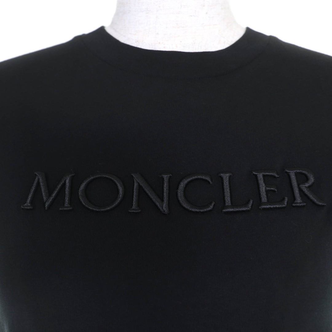 Great MONCLER Short sleeve T-shirt MAGLIA With logo patch black cotton Women XS