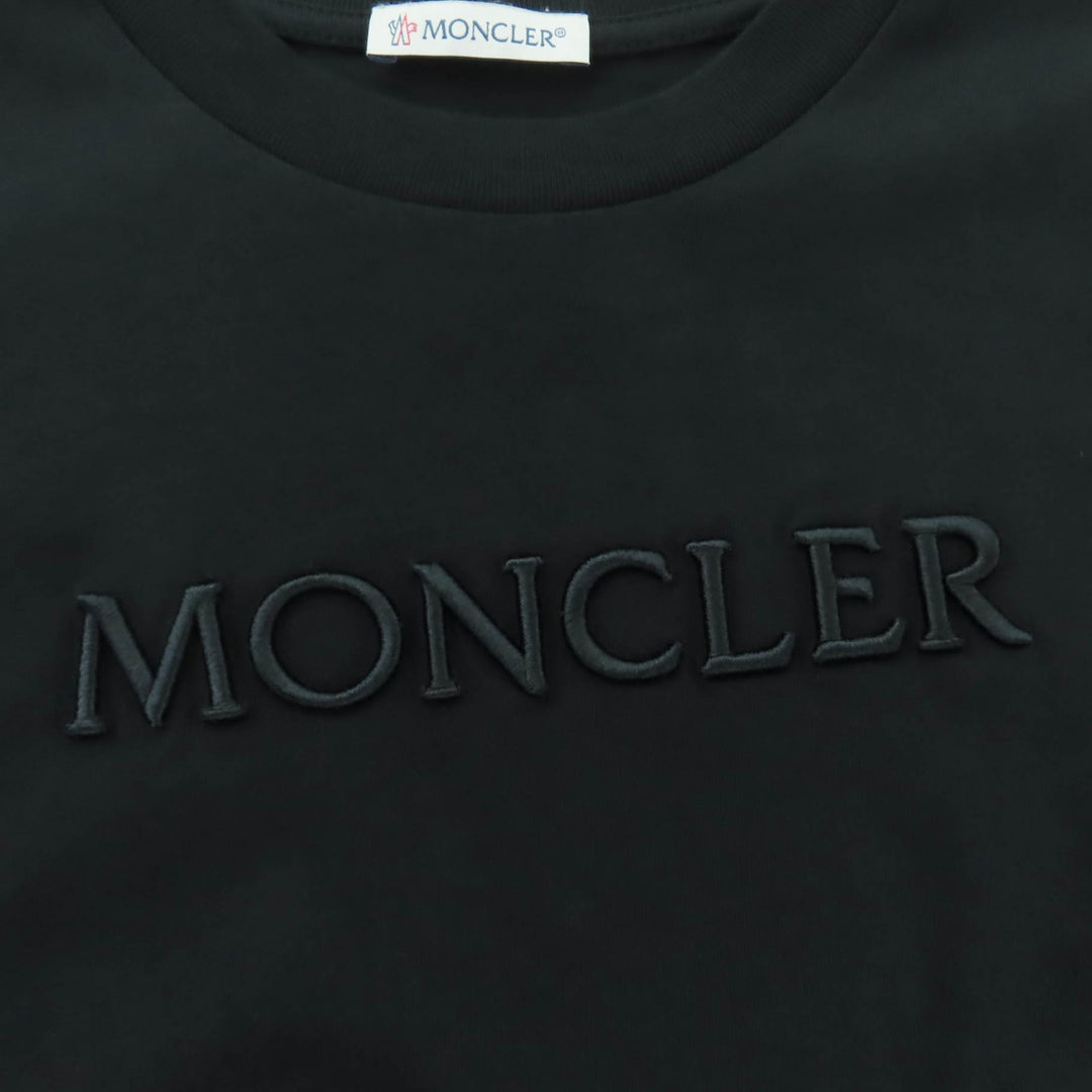 Great MONCLER Short sleeve T-shirt MAGLIA With logo patch black cotton Women XS