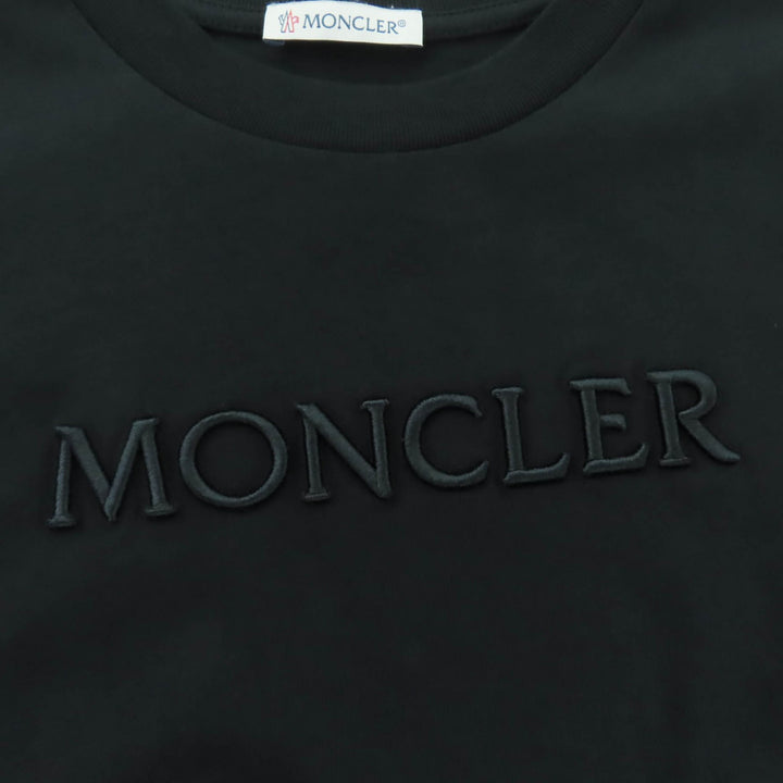 Great MONCLER Short sleeve T-shirt MAGLIA With logo patch black cotton Women XS