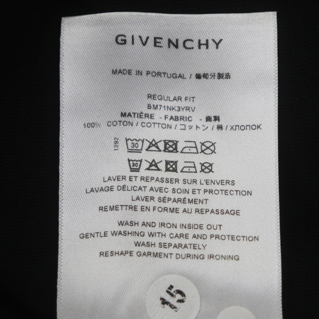 素晴らしい GIVENCHY 半袖Tシャツ ブラック コットン メンズ S BM71NK3YRV