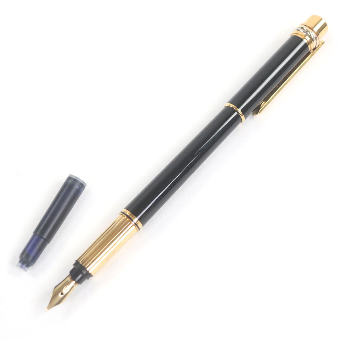 カルティエ 万年筆 トリニティ キャップタイプ ブラックゴールド 18K メンズ
