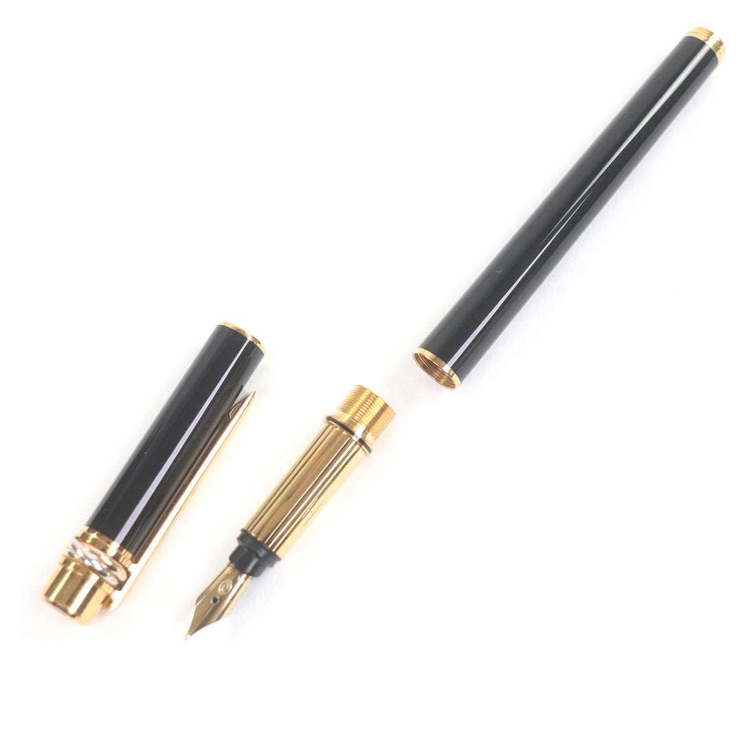 カルティエ 万年筆 トリニティ キャップタイプ ブラックゴールド 18K メンズ