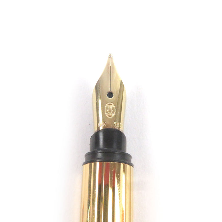 カルティエ 万年筆 トリニティ キャップタイプ ブラックゴールド 18K メンズ