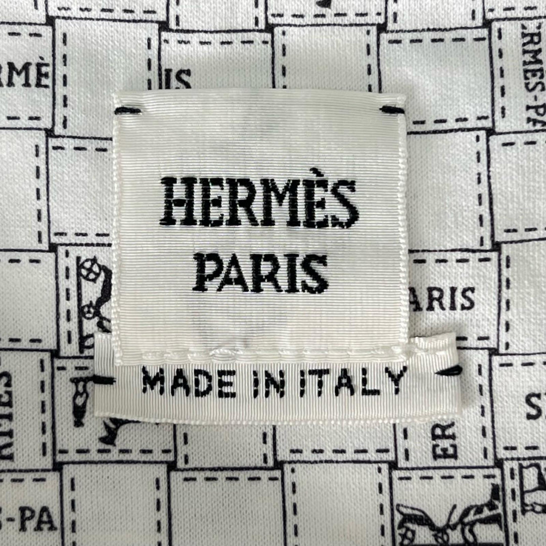 Pristine HERMES Short sleeve T-shirt Bolduc check white Women 38 5E4645DK