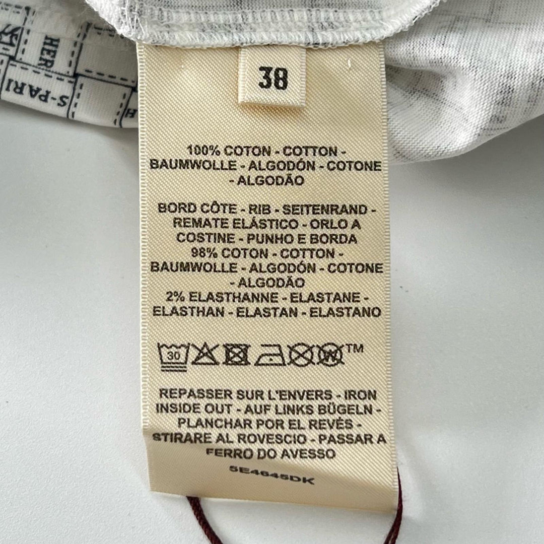 Pristine HERMES Short sleeve T-shirt Bolduc check white Women 38 5E4645DK