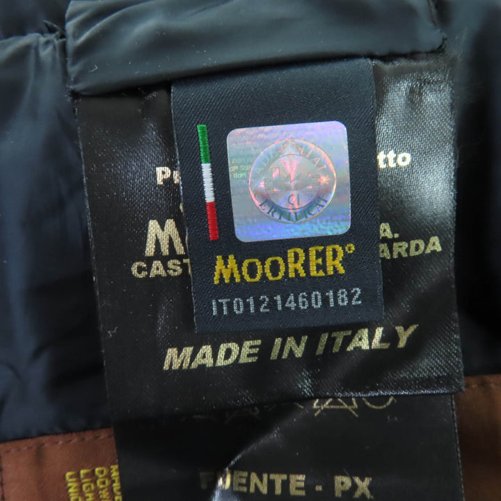 素晴らしいMOORERダウンベストFUENTE-PXフード付きジップアップカーキポリエステルレディース40