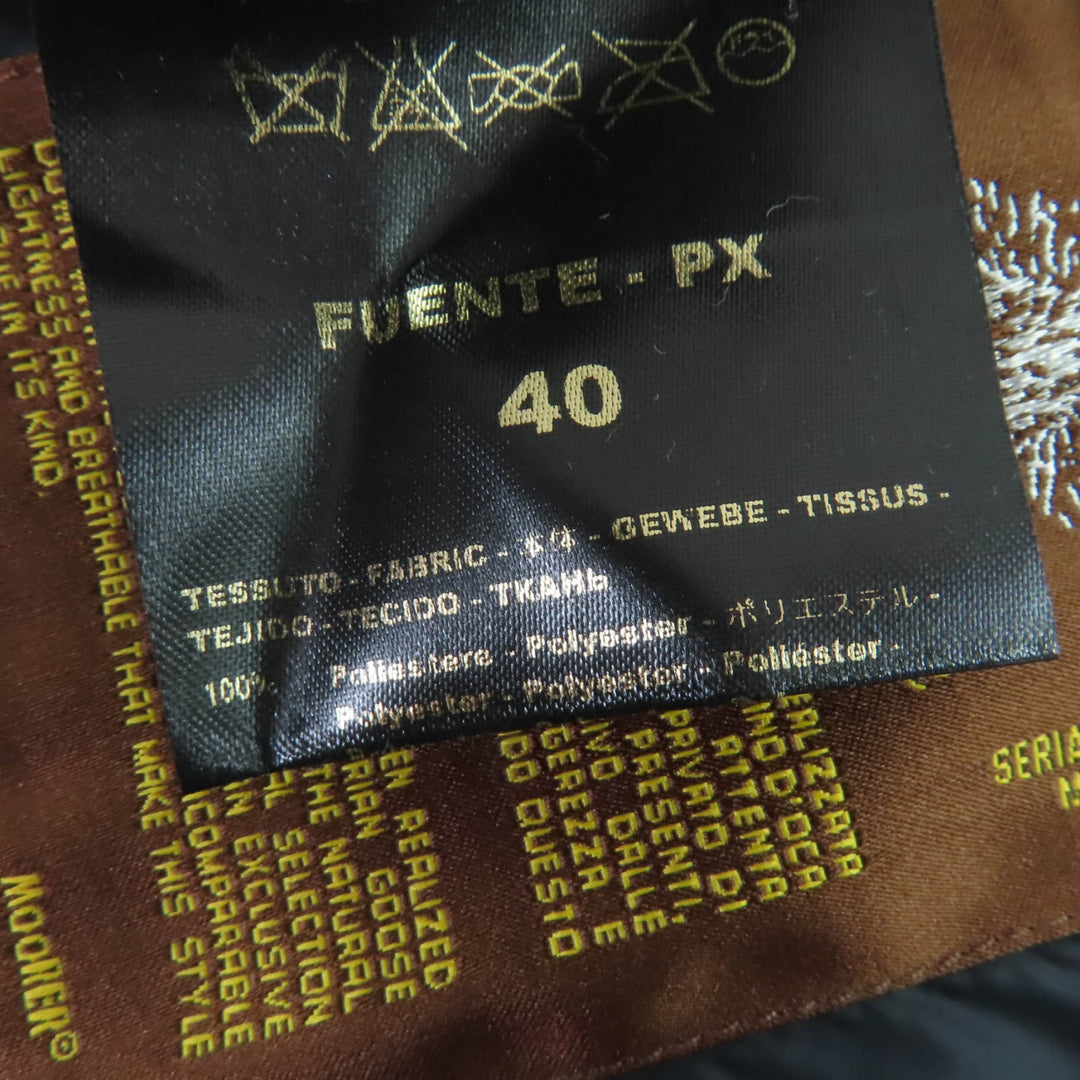 素晴らしいMOORERダウンベストFUENTE-PXフード付きジップアップカーキポリエステルレディース40