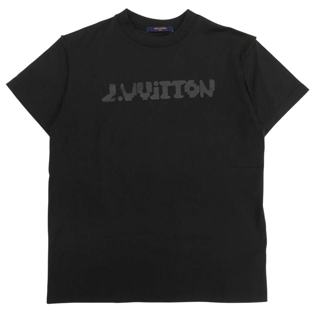 Pristine LOUIS VUITTON Short sleeve T-shirt black cotton mens XS
