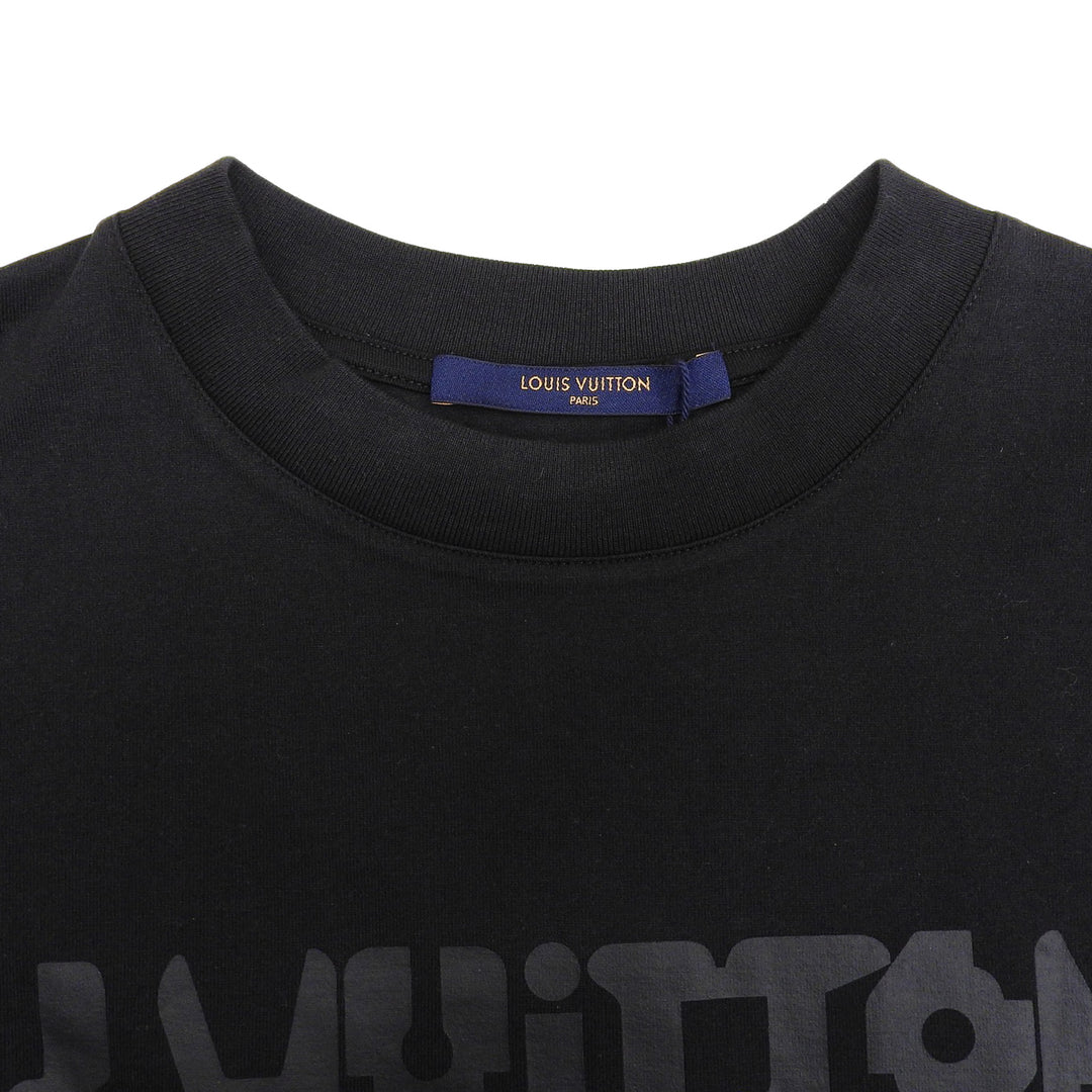 Pristine LOUIS VUITTON Short sleeve T-shirt black cotton mens XS