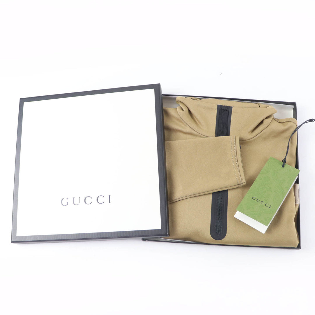 Pristine GUCCI tops Logo-emblazoned cropped long-sleeve T-shirt Brown XXS 672399