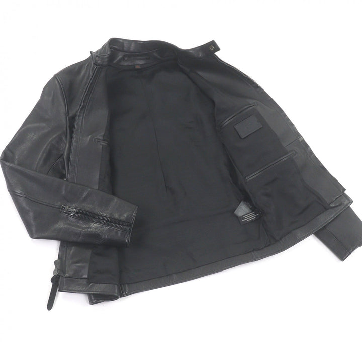 Great COACH Leather jacket single black Cowhide mens XS