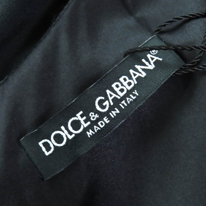 Excellent DOLCE&GABBANA Black Tag Rose Print 3/4 Sleeve Dress Mini Dress 38