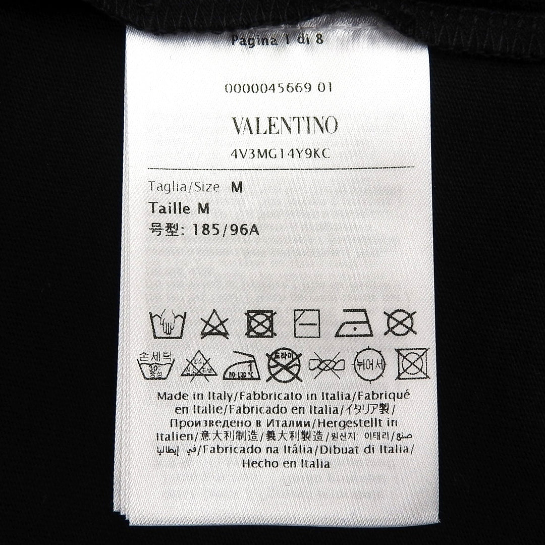 Excellent Valentino Short sleeve T-shirt black cotton mens M 4V3MG14Y9KC
