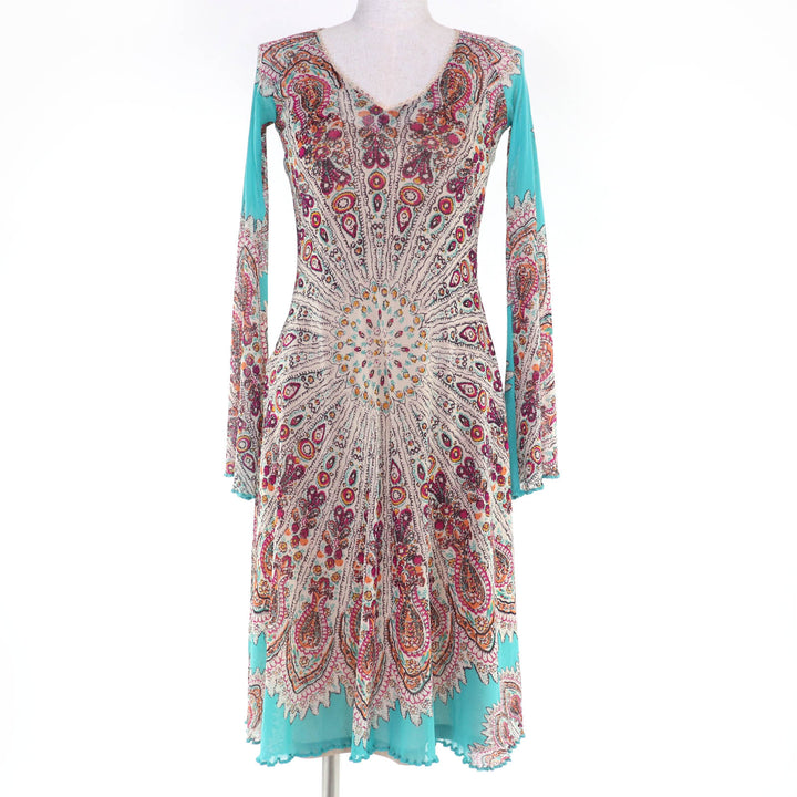 Great JEAN-PAUL GAULTIER one piece Power Net Paisley Pattern Long Sleeve 40
